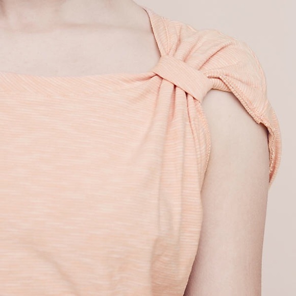 NWT Margot Gathered Top / Peach Tie Sleeve Tee - Picture 3 of 5